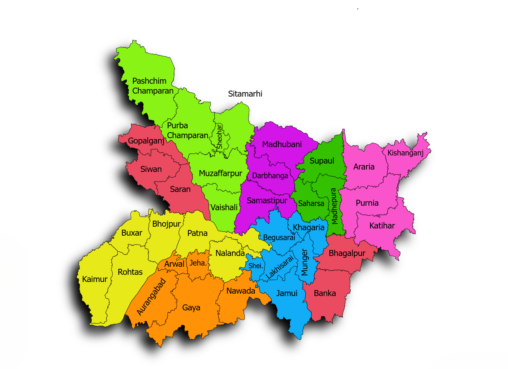 Division Map of Bihar