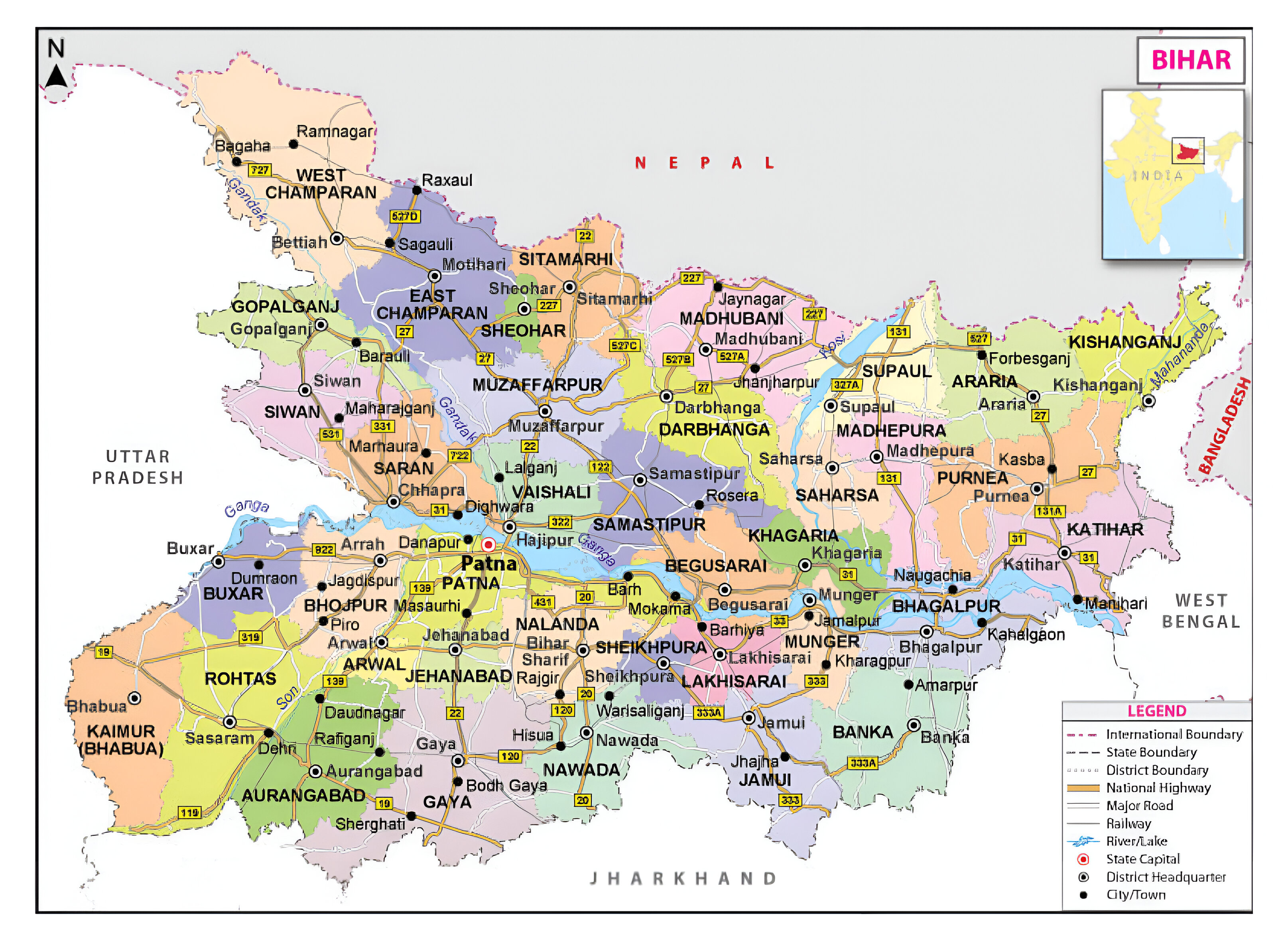 Map of Bihar