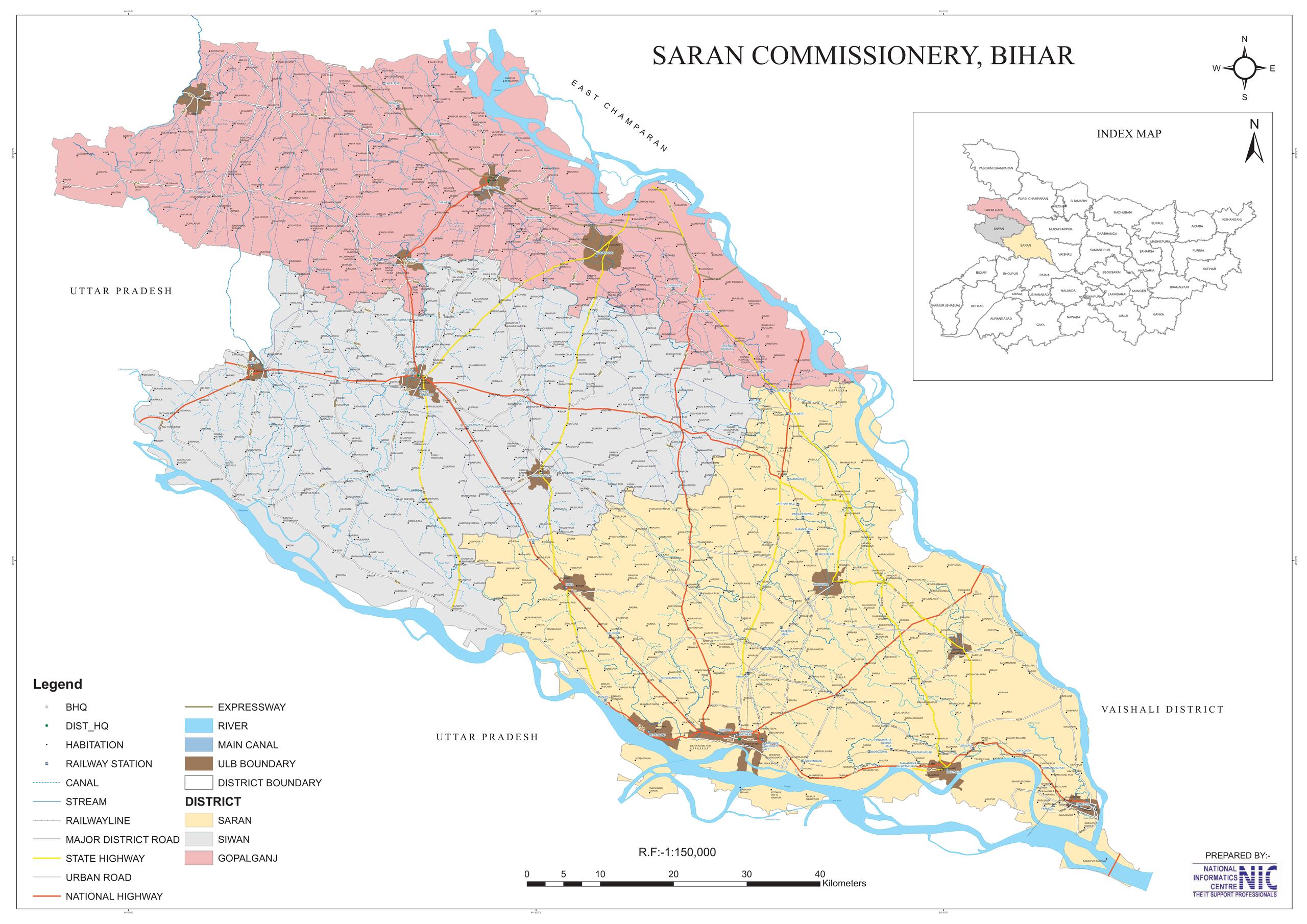 Map of Saran Division