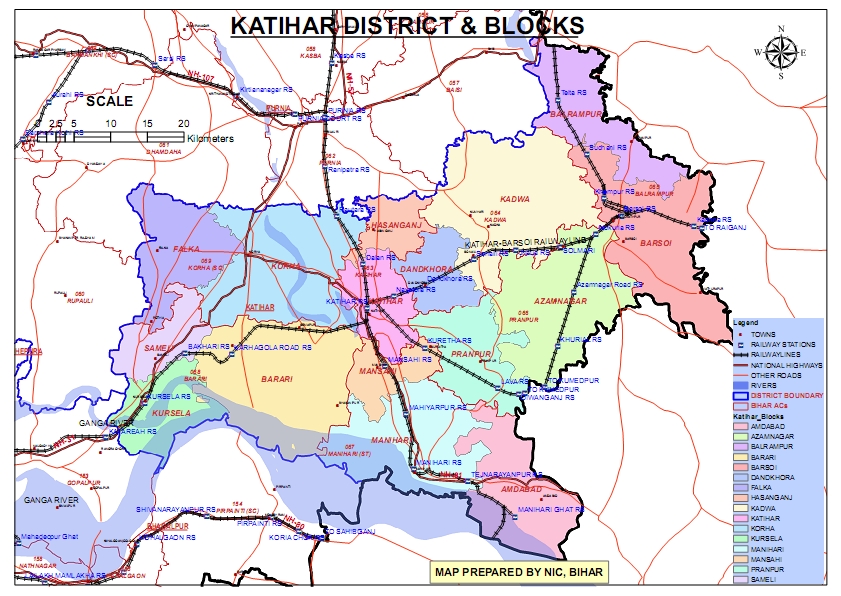 Katihar District Map