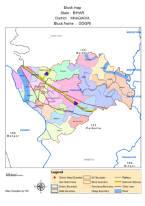 Gogri Block, Khagaria district map