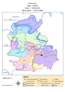 Chautham Block, Khagaria district map