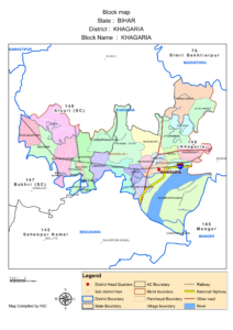 Khagaria Block, Khagaria district map