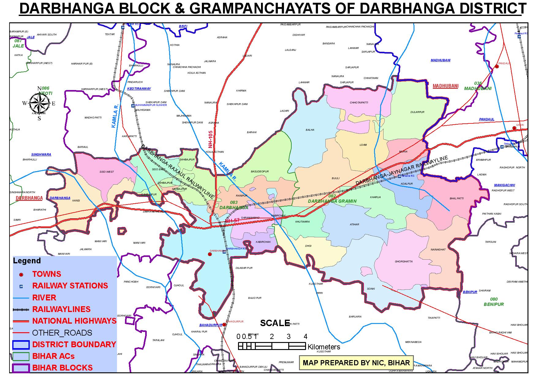 Darbhanga District map