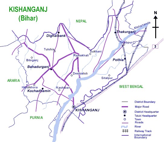 Kishanganj District Map