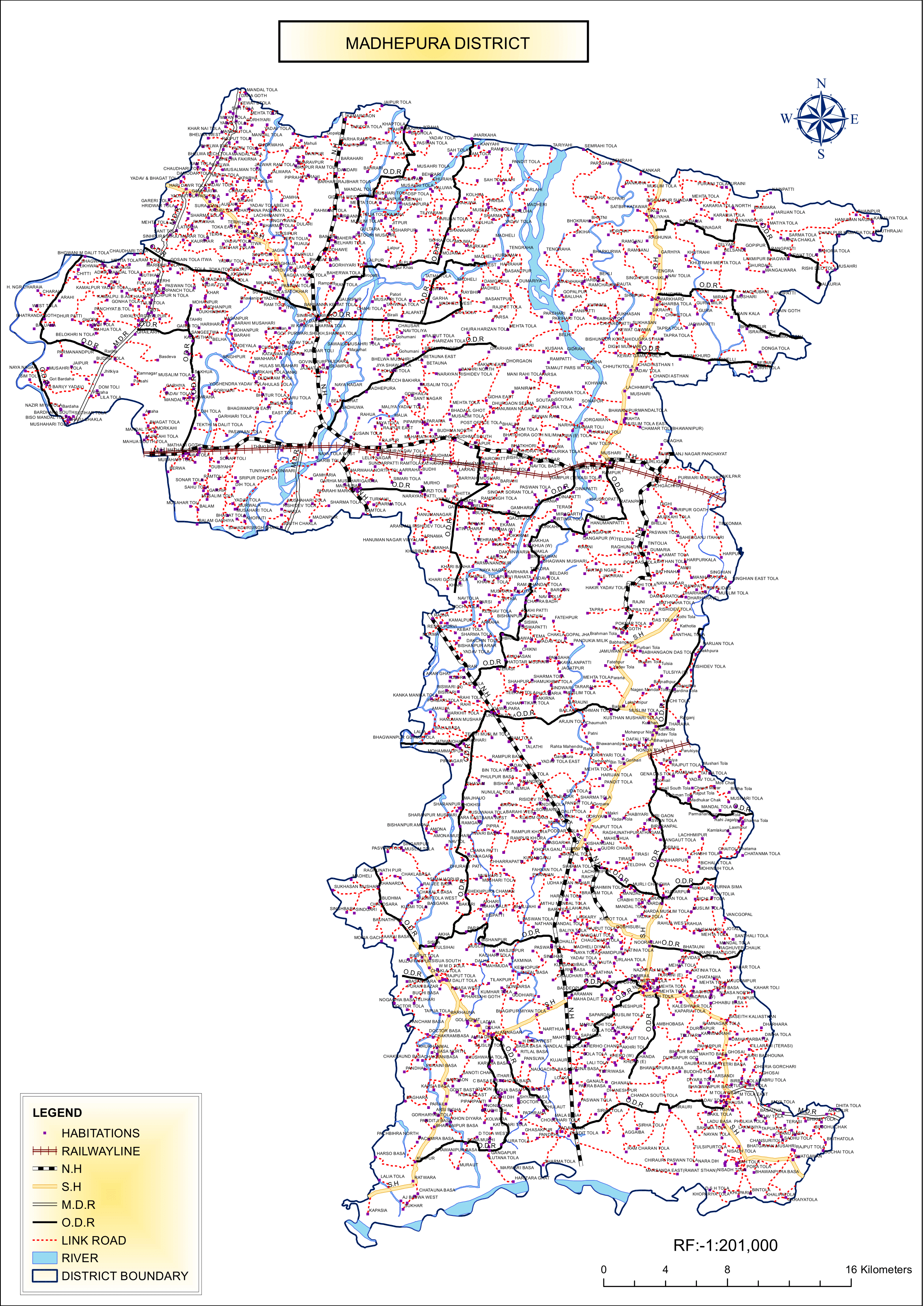 Madhepura District Map