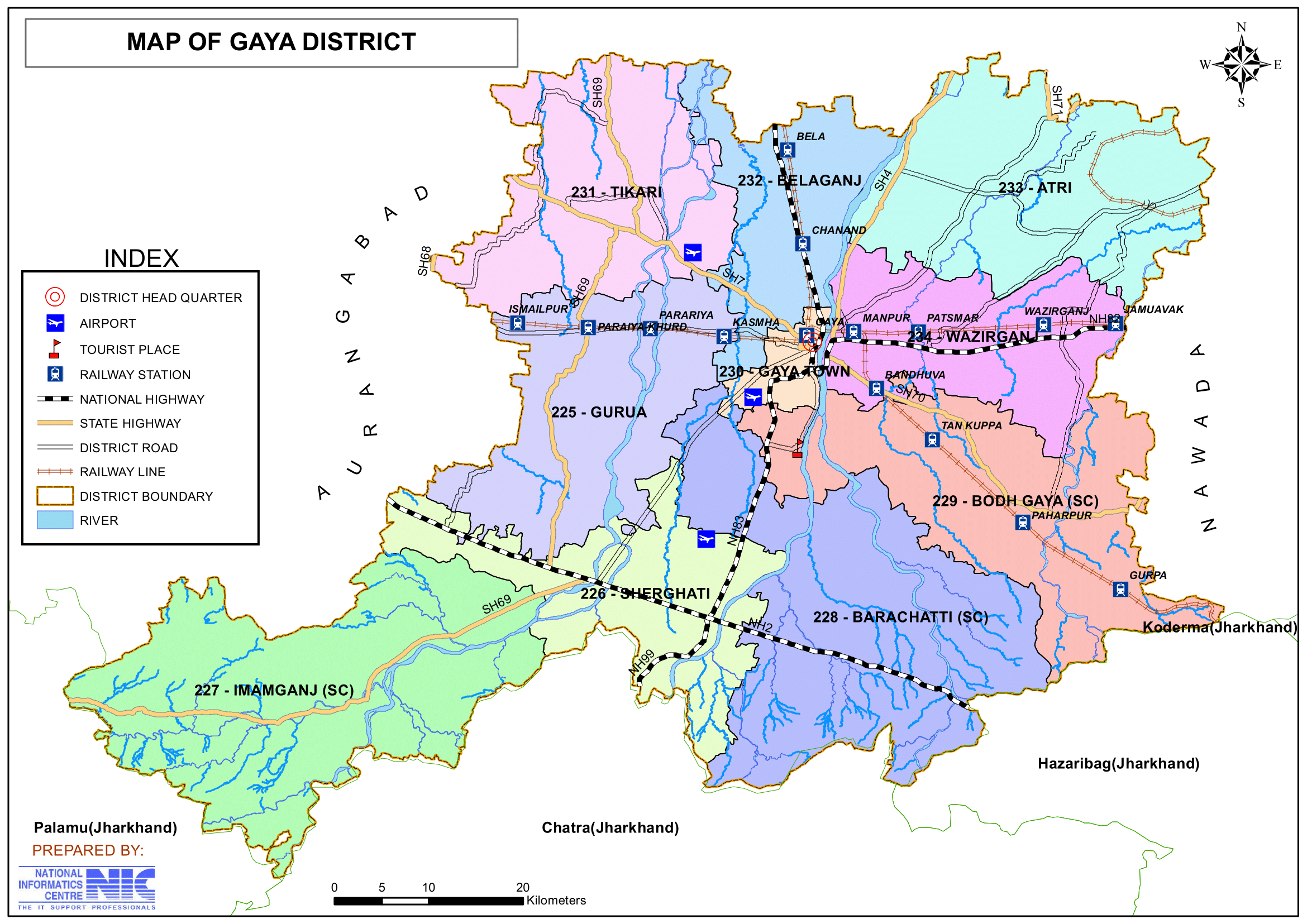 Gaya District Map