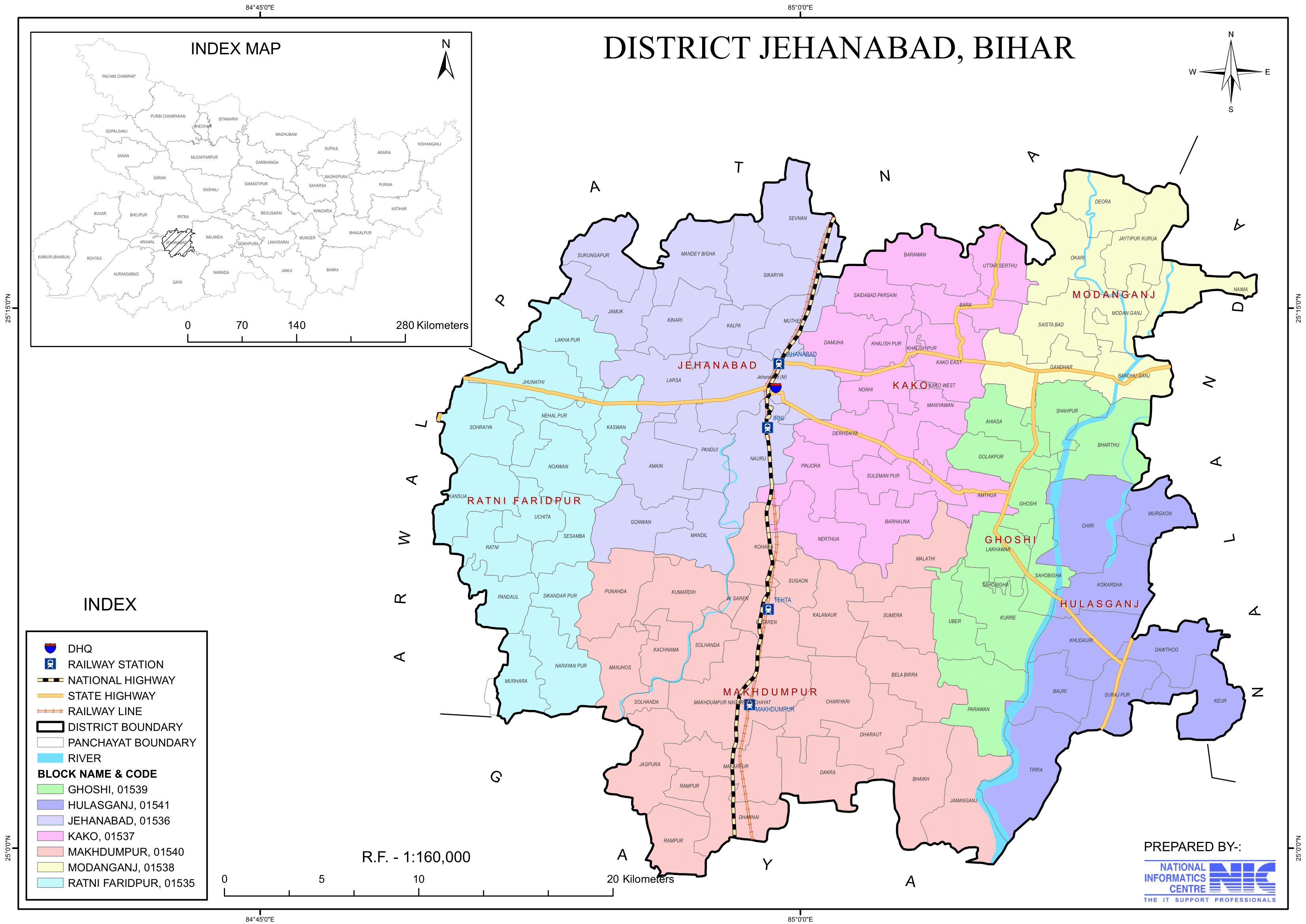Jehanabad District Map