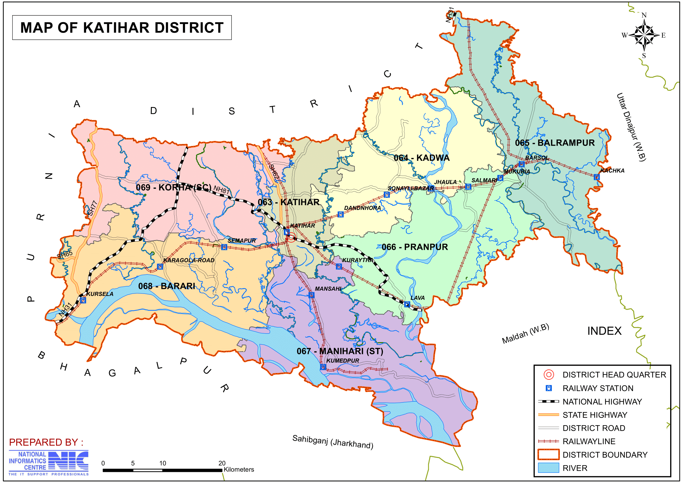 Katihar District Map