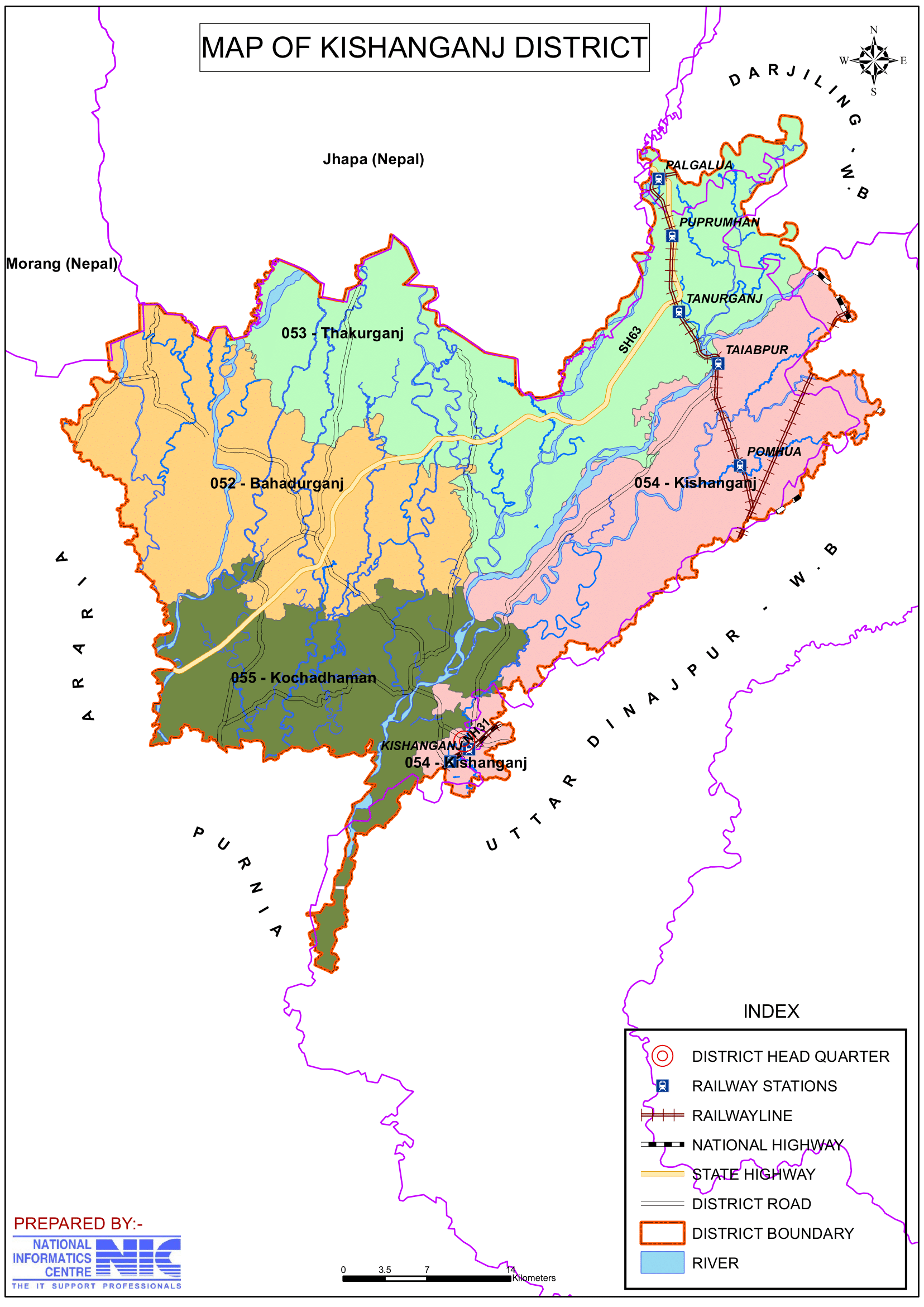 Kishanganj District Map