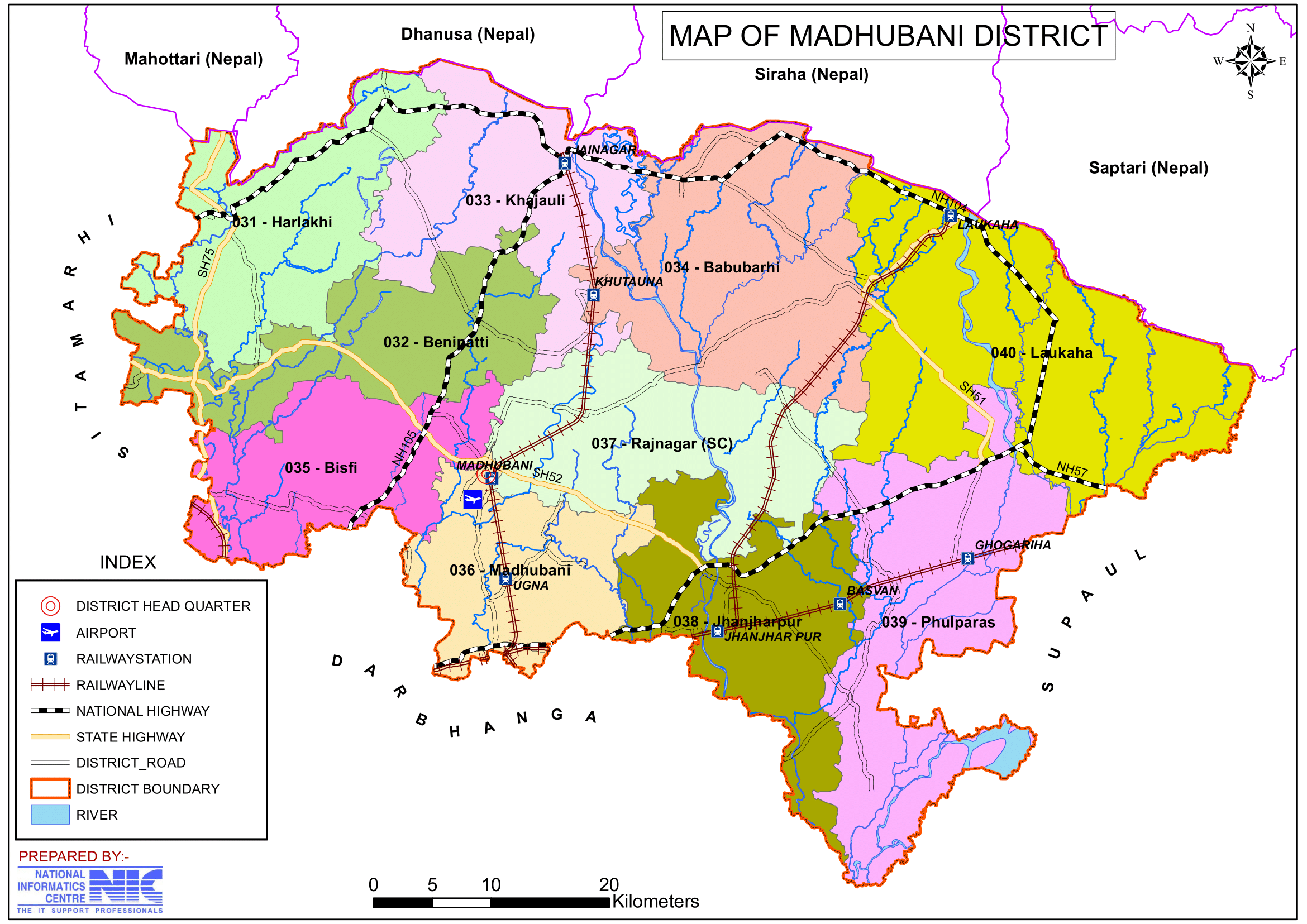 Madhubani District Map