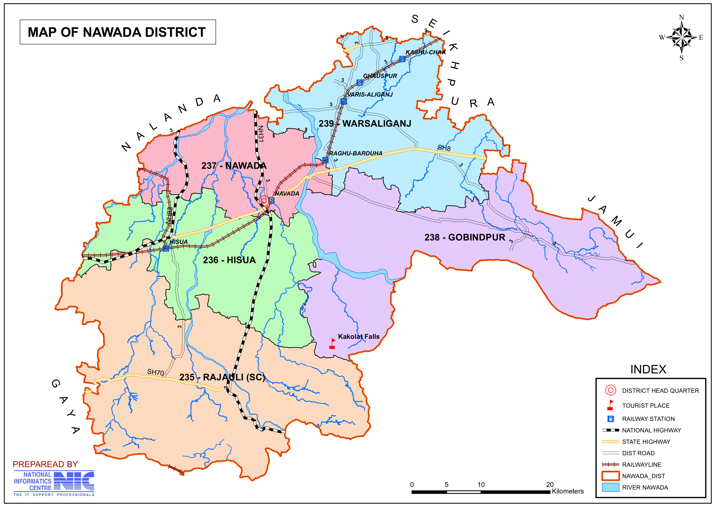 Nawada District Map