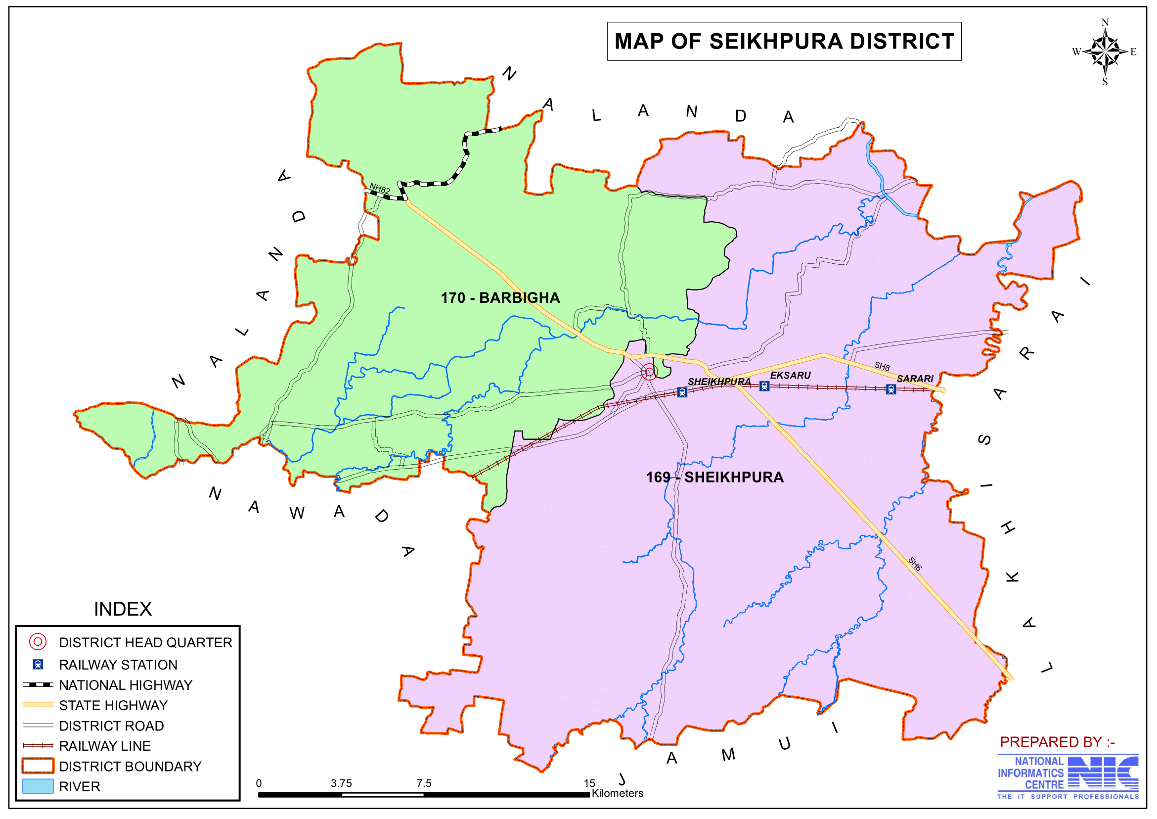 Sheikhpura District Map