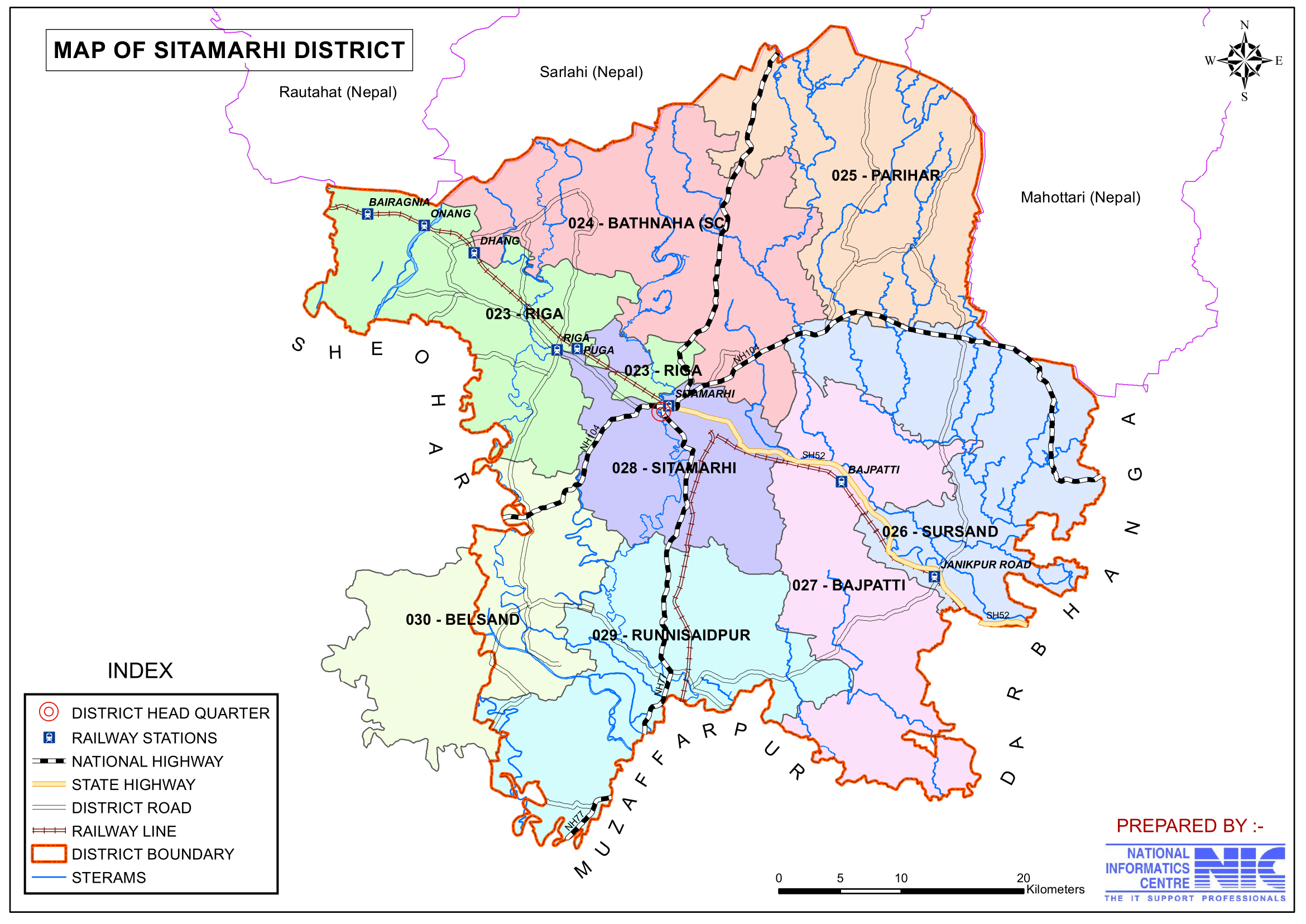 Sitamarhi District Map