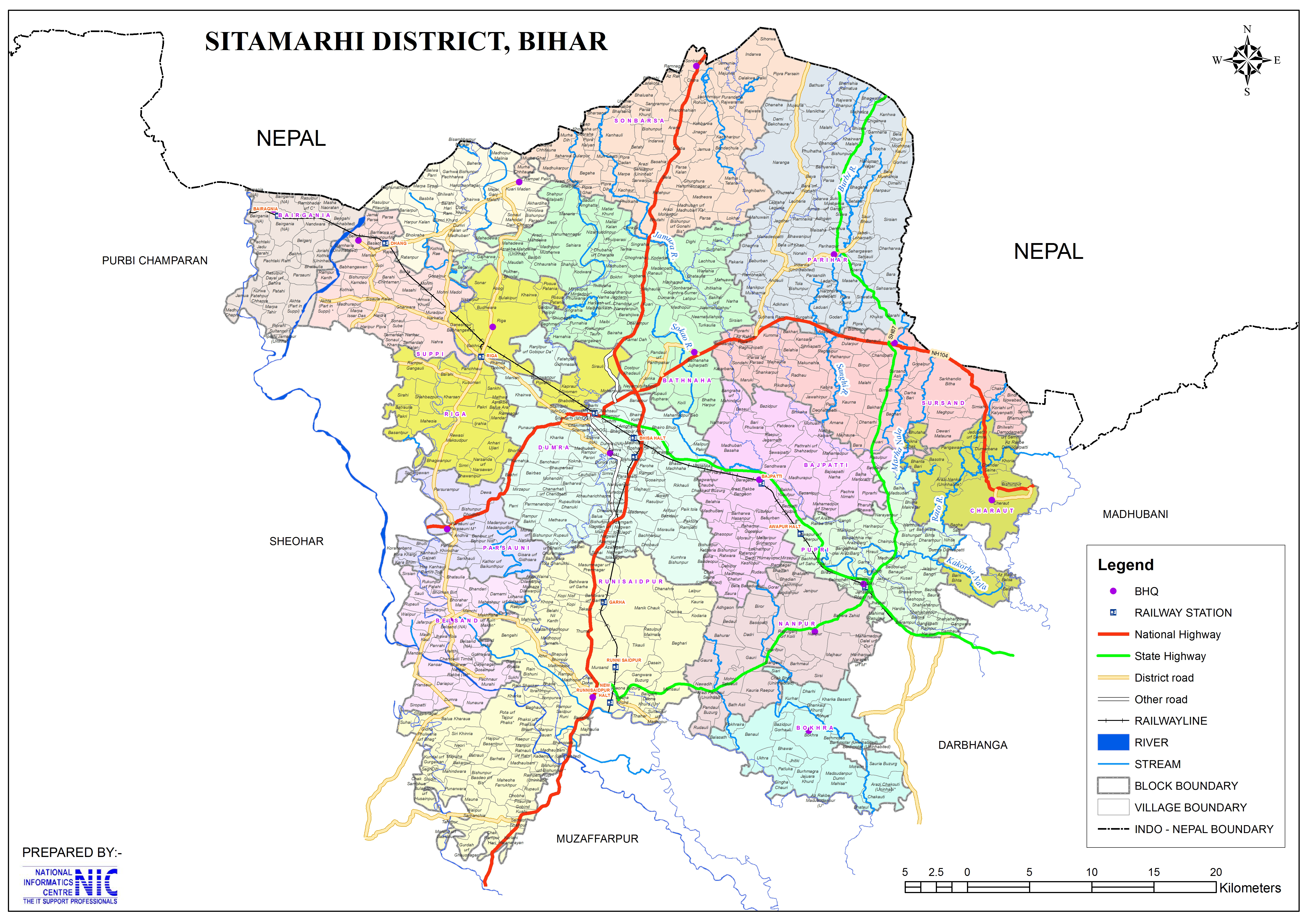 Sitamarhi District Map