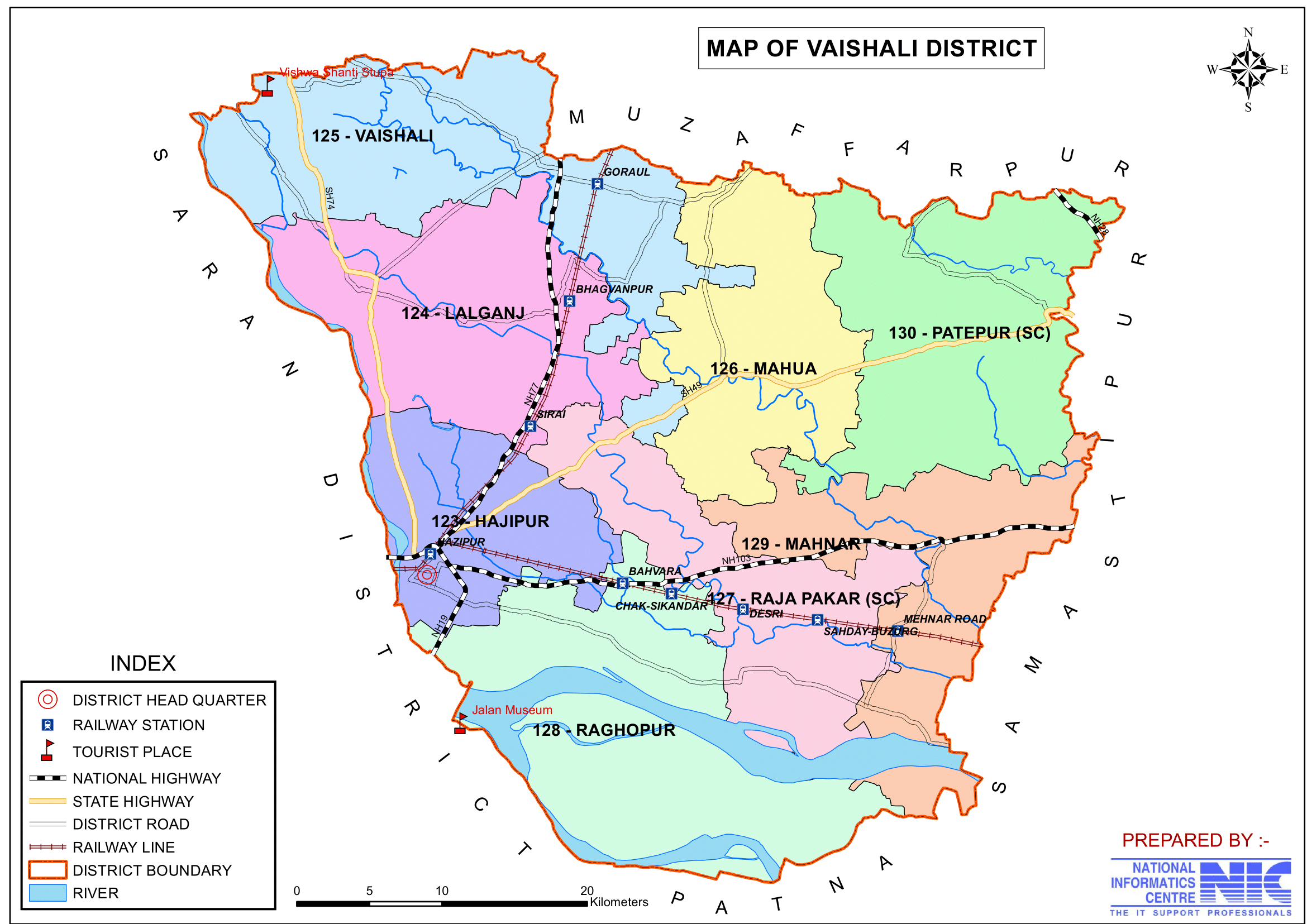 Vaishali District Map
