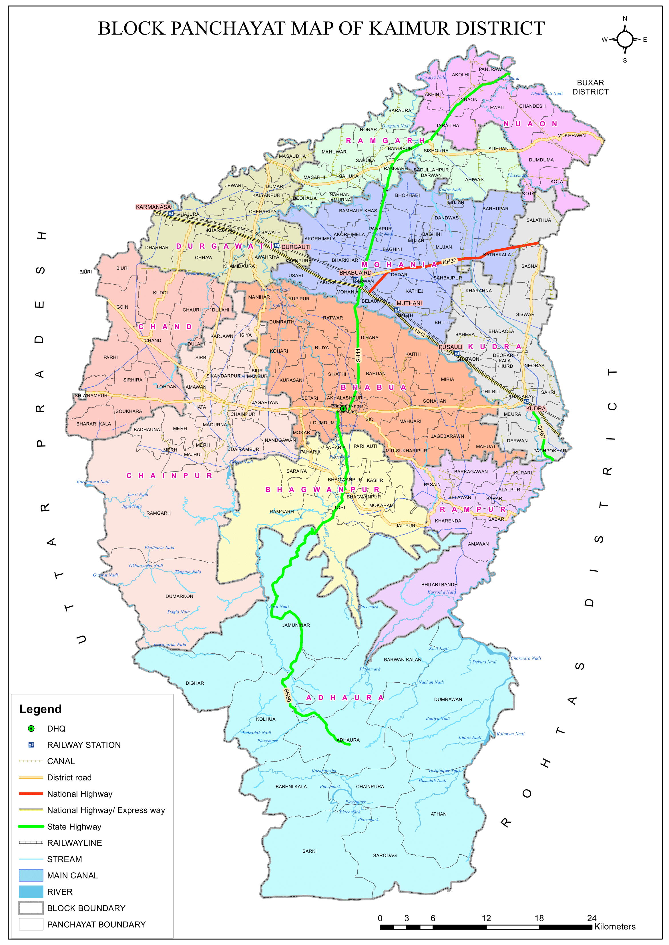Kaimur District Map
