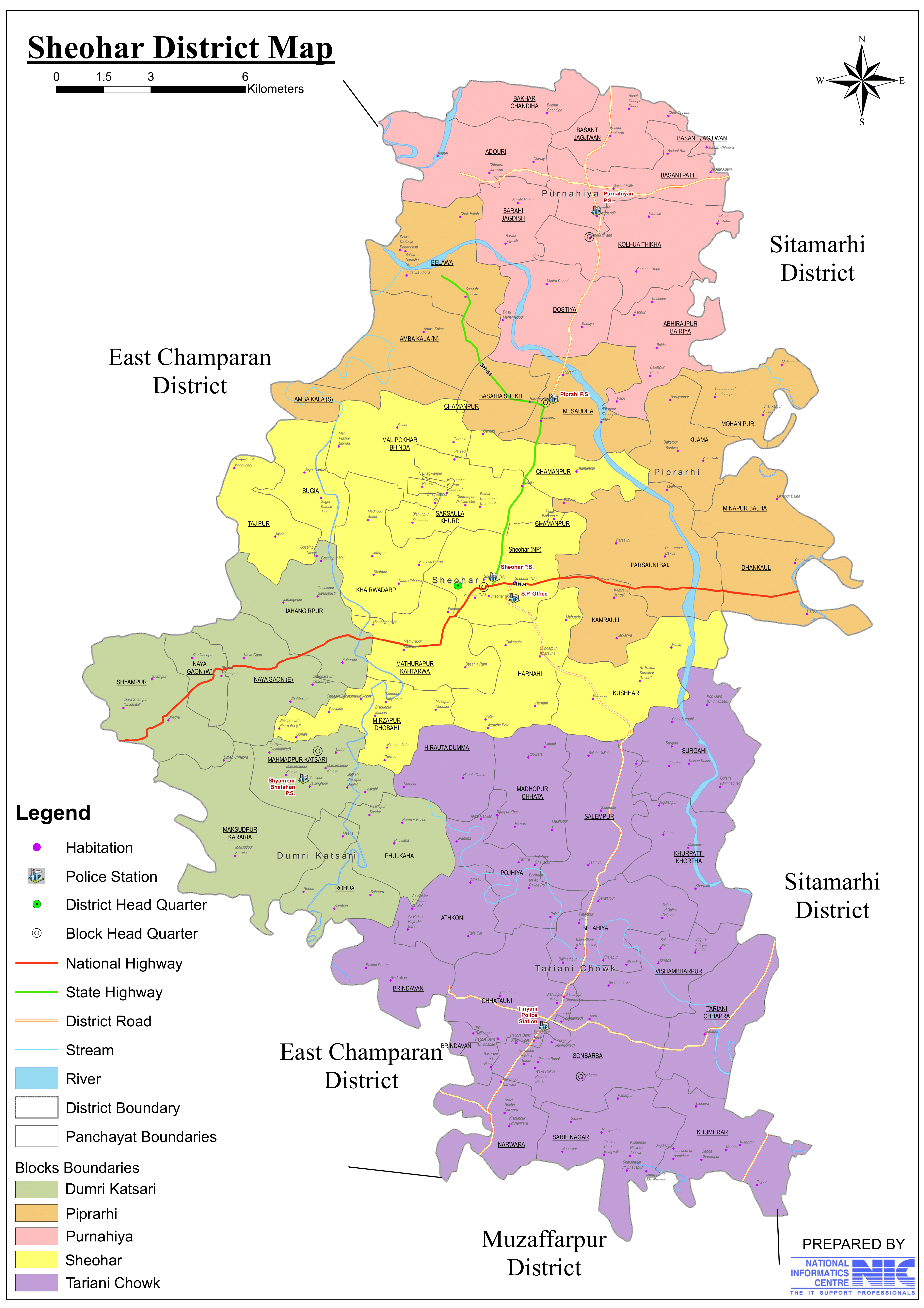 Sheohar District Map