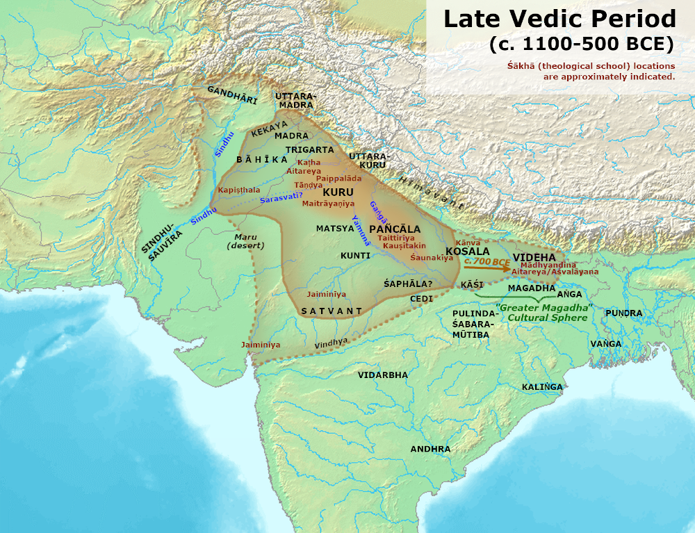 Late Vedic Period map